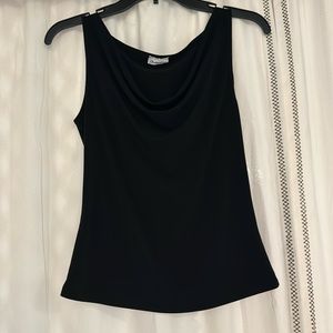Drapey neck black tank, Charlotte Russe
